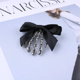 Ribbon Bowknot Skull Hand Hairpins