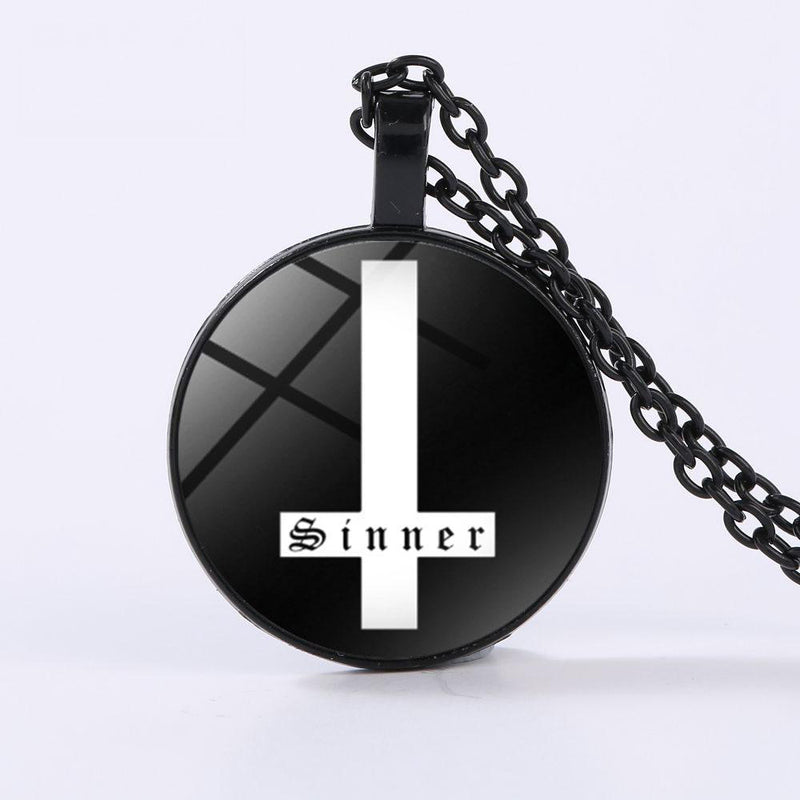 Satanic Esoteric Necklace - Sinner Inverted Cross Symbol