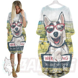 Warning Cool Husky HUK-0013 Batwing Pocket Dress