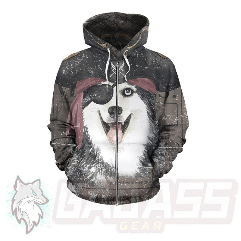 Pirate Husky HUK-0014 Zip-up Hoodies