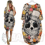 Husky Top Hat HUK-0015 Batwing Pocket Dress