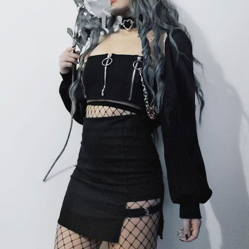 Gothic Punk Sexy Crop Tops