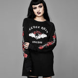 Gothic Sweatshirt Rose Skull