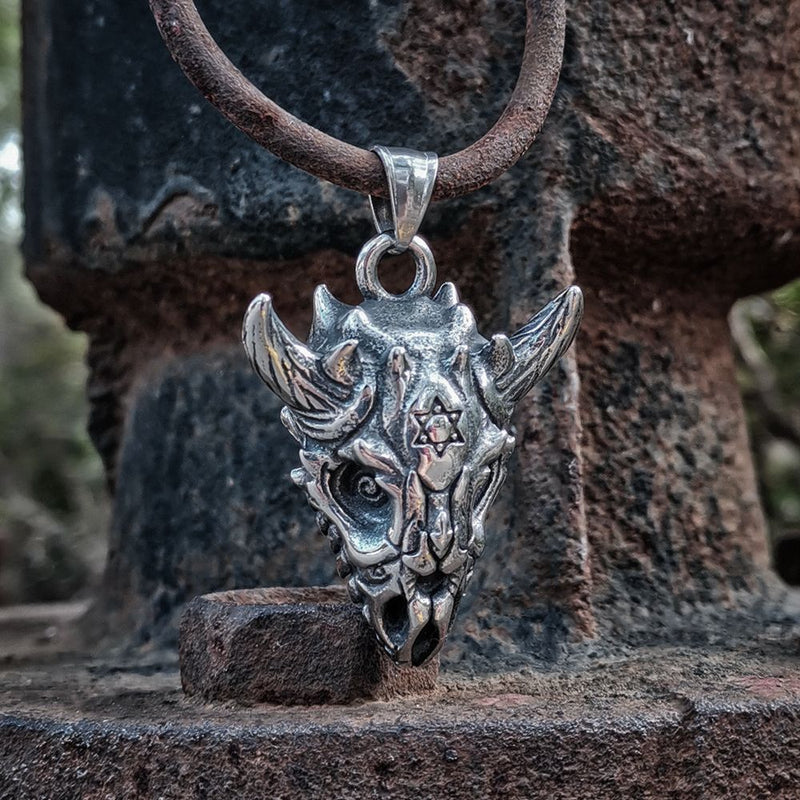 Devil Sheep Skull Pendant Punk Stainless Jewelry