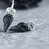 Gothic Raven Earrings Silver Punk Raven Jewelry