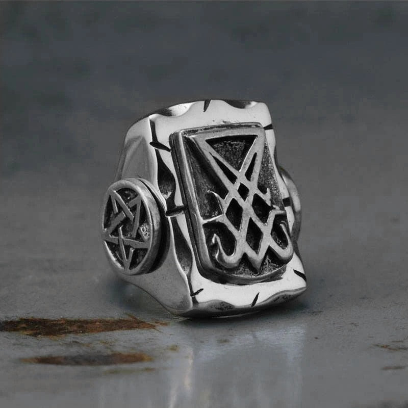Vintage Sigil Lucifer Seal of Satan Rings