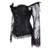 Steampunk Corset Sexy Long Sleeve Lace