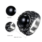 Retro Vintage Gothic Black Stainless Steel Rings - A2255800851401430