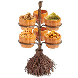 Halloween Pumpkin Snack Bowl Stand, Broomstick Snack, Bowls Halloween Table Decoration