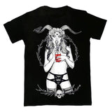 Gothic Punk T-Shirt The Witch Way Demon Print