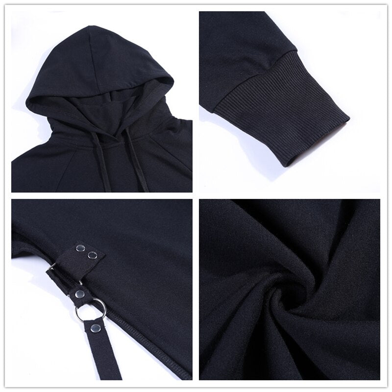 Gothic Long Hoodies Sexy Hooded