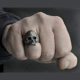 Novel Fashion Men Ring Evil Skeleton Skull Jewelry Stainless Steel Punk Rock Skeleton Ring For Male Accessories