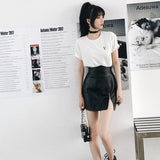 Sexy High Waist Mini Skirt PU Leather