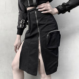 Skirts Gothic Streetwear Zipper High Waist