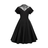 Stitching Lace Black Dresses Sexy