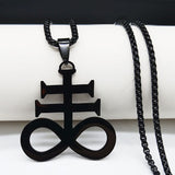 Satan Cross Necklaces Black