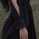 Gothic Flare Long Sleeve Slash Neck Slim Dress