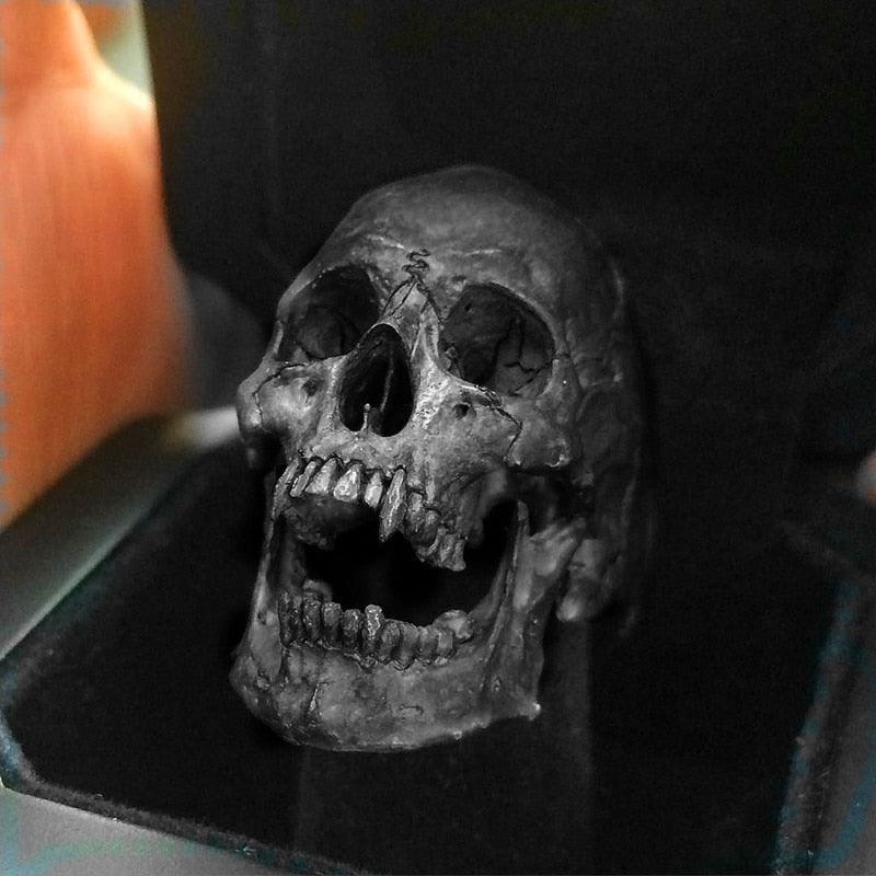 Vintage Vampire Skull Open Jaw Rings