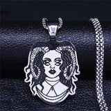 Bullhorn Witch Stainless Steel Chain Necklace