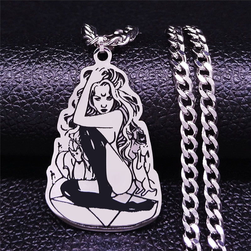 Witch Pentagram Stainless Steel Necklace