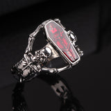 Punk Vintage Vampire's Coffin Men's Ring