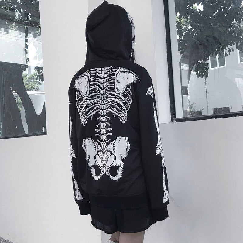 Skull Printed Hooded Halloween