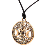 Viking Amulet Tree of Life Moon Pentagram Pendant Necklace