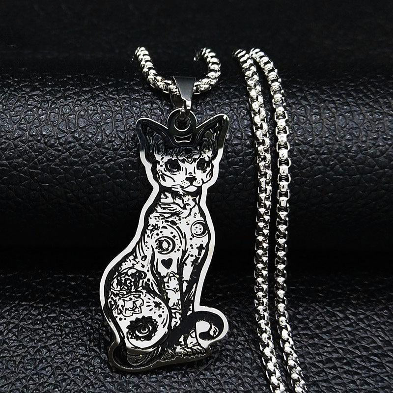 Sphynx Cat Stainless Steel Necklace Pendant