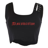 Gothic Women Letters Embroidery Tees