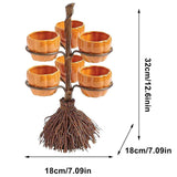 Halloween Pumpkin Snack Bowl Stand, Broomstick Snack, Bowls Halloween Table Decoration