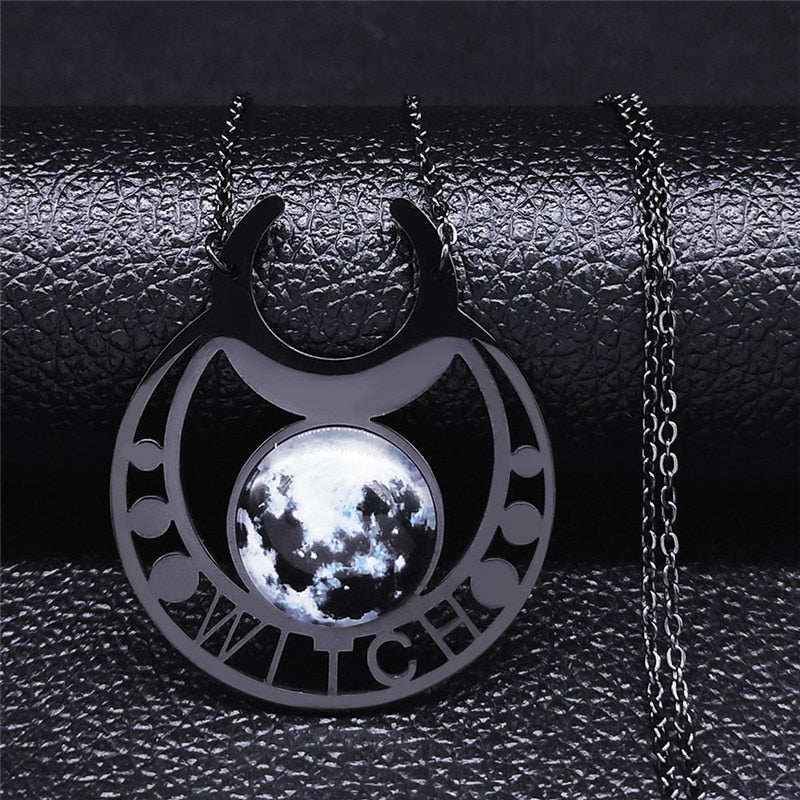 Witch Moon Stainless Steel Necklace