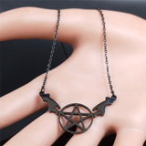 Witchcraft Pentagram Hands Stainless Steel Necklace