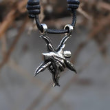 Cult Satan Pentagram Silver Color Pendant Necklace, Men's Gothic Satanic Punk Jewelry Accessory