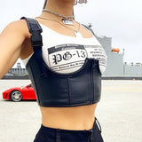 Sexy Leather Crop Top