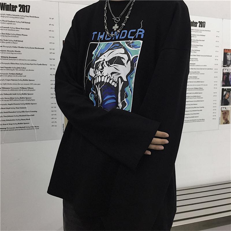 T-shirt Skull Printed Long Sleeve