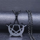 Gothic Moon and Pentagram Witchcraft Necklaces Pendants