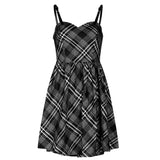 Gothic Grunge Plaid Slip Casual Dress