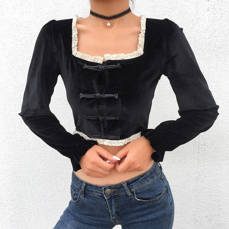 IWomen Vintage Lace Crop Tops