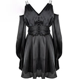 Gothic Sexy V-Neck Hollow Out Mini Dresses