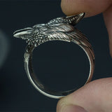 Viking Men Two Entwined Ravens Ring