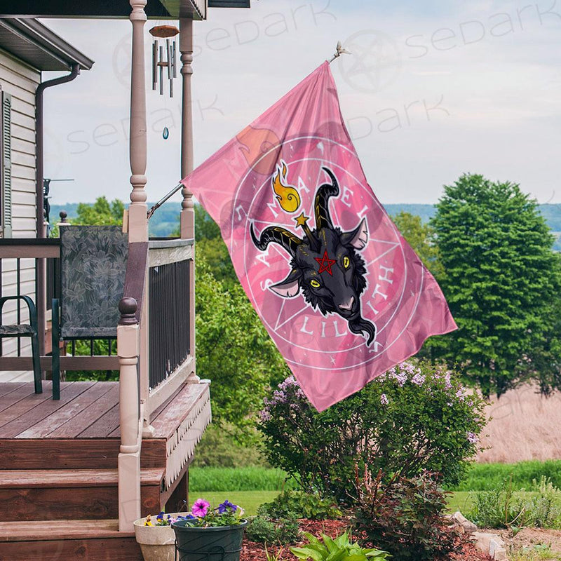 GOAT SKULLS AND STAR RAYS SDN-1015 Flag