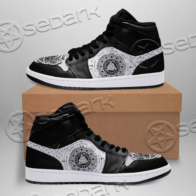 Viking Valknut Vegvisir Black SED-0695 Jordan Sneakers