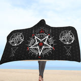 Satanic 5 Letters Hooded Blanket