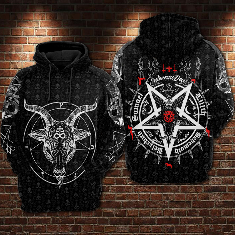 Satanic 5 Letters Hoodie Raglan Sleeve