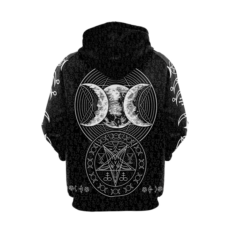 Triple Moon Hoodie Raglan Sleeve Zip-up