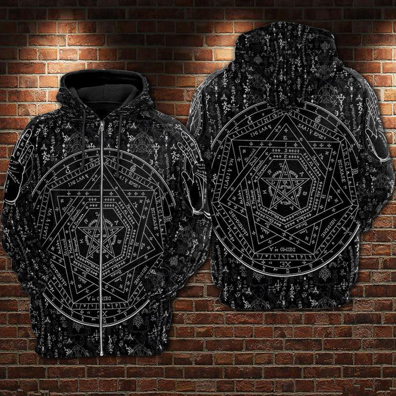 Occult Hoodie Raglan Sleeve Zip-up