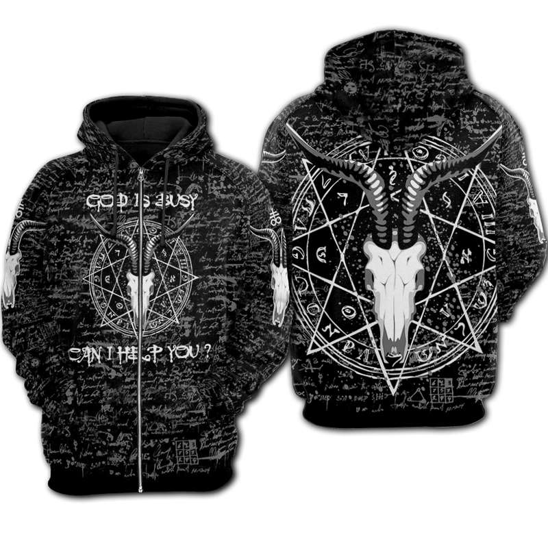 Satan Help Hoodie Raglan Sleeve Zip-up