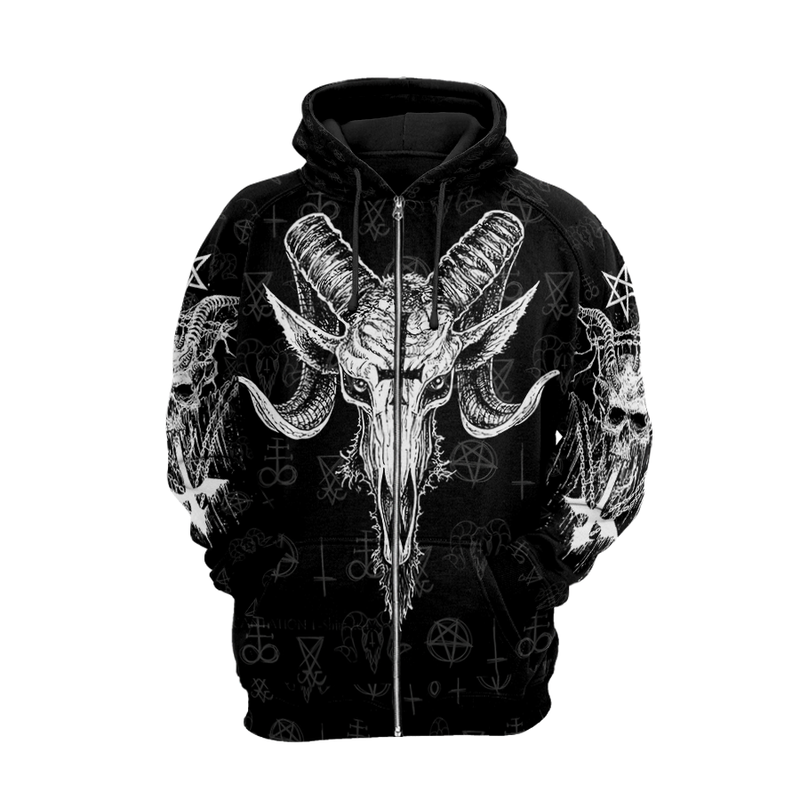 Satanic 17 Hoodie Raglan Sleeve Zip-up
