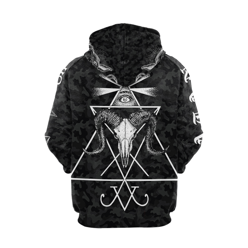 Satan Hoodie Raglan Sleeve Zip-up