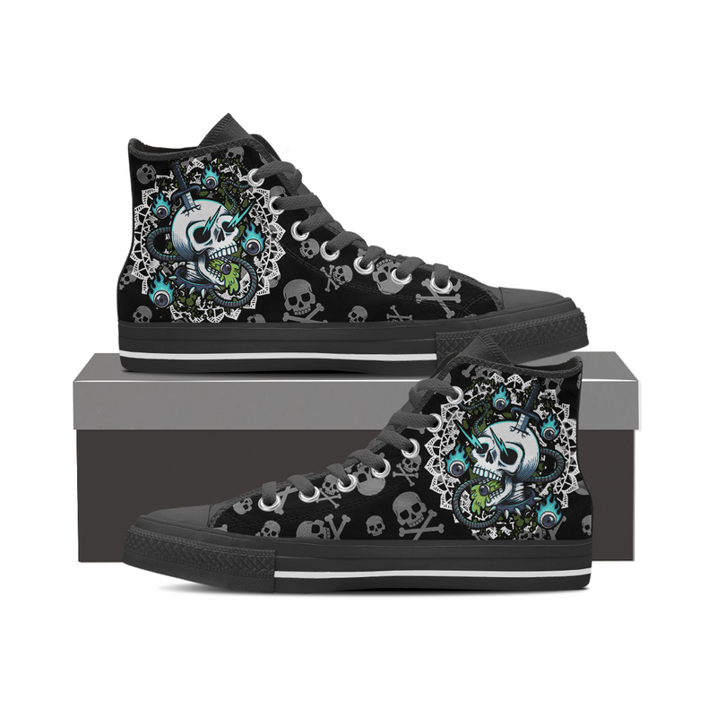 Skull Devil High Top Canvas Shoes